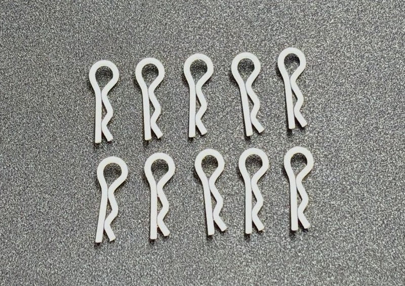 Marka Racing Body Clips 1/28 with 30° Angle White (10Pcs)