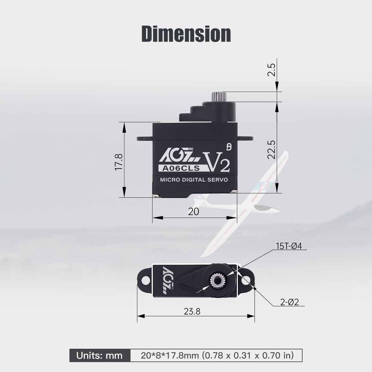 AGFRC Programmable Digital 3.0KG Servo Mini cars (A06CLS V2)