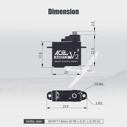 AGFRC Programmable Digital 3.0KG Servo Mini cars (A06CLS V2)