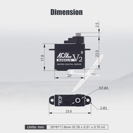 AGFRC Programmable Digital 3.0KG Servo Mini cars (A06CLS V2)