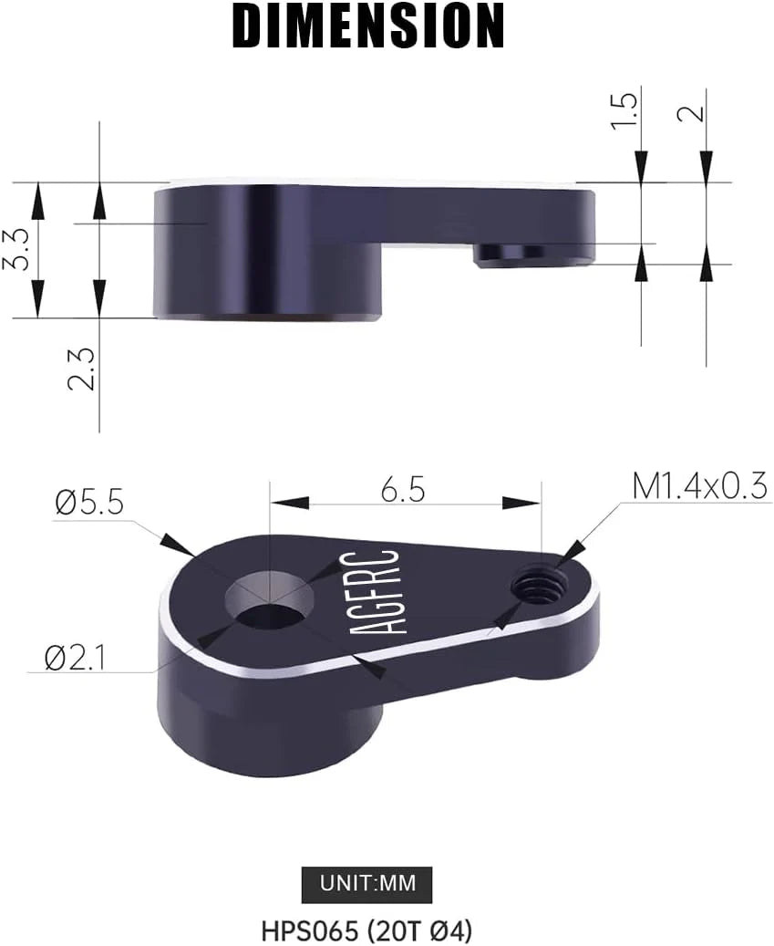 AGFRC - Aluminum Servo Horn for A06CLS: 20T Spline HPS065