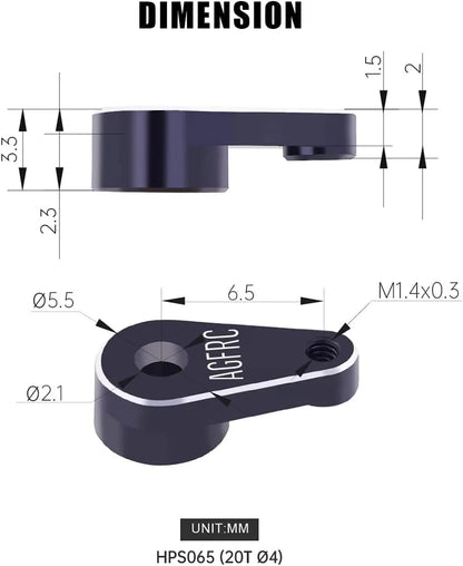 AGFRC - Aluminum Servo Horn for A06CLS: 20T Spline HPS065