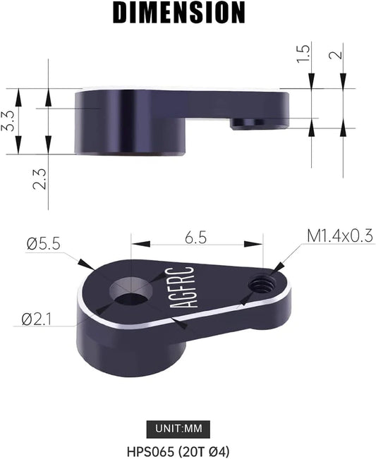 AGFRC - Aluminum Servo Horn for A06CLS: 20T Spline HPS065