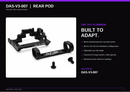 Preorder (Shipping to JMR this week): DAS SPEED RTA V3/V3.1 Adjustable Rear Pod