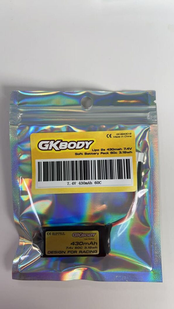 GKBody  430mah 7.4V 2S 60C 60c 3.18wh LiPo Soft Pack Battery