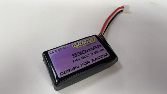 GKBody 530mah 2S 7.4V 60C LiPo Battery Soft Pack 60c 3.92wh