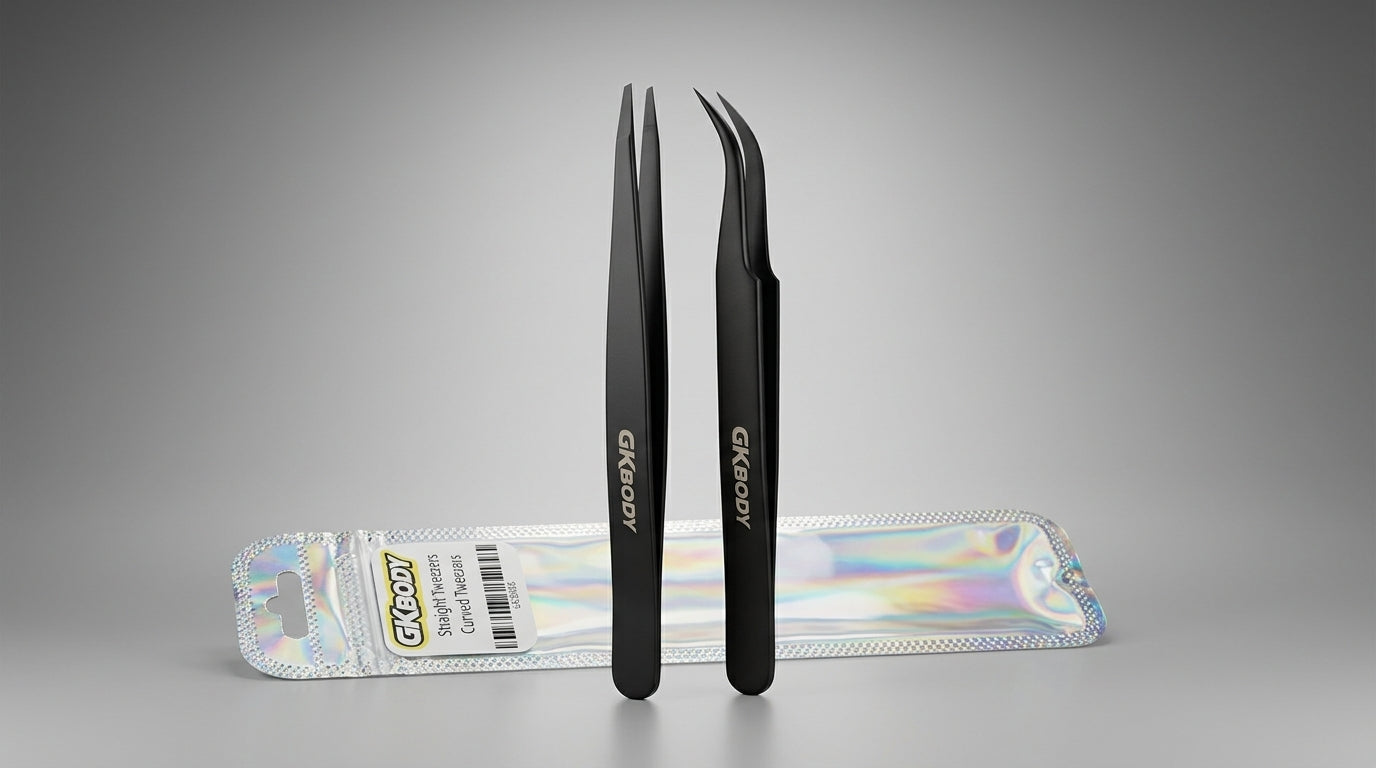 GKBODY GK30006 Straight Tweezers / Curved Tweezers Black (tool)