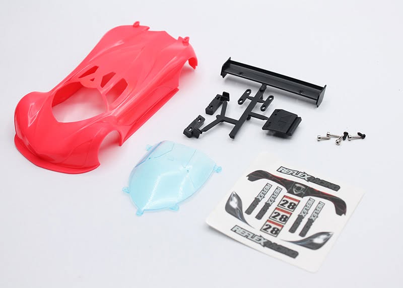 RAW-001-FR Reflex Racing MF-1 ABS Plastic Body Set (Flourescent Red)