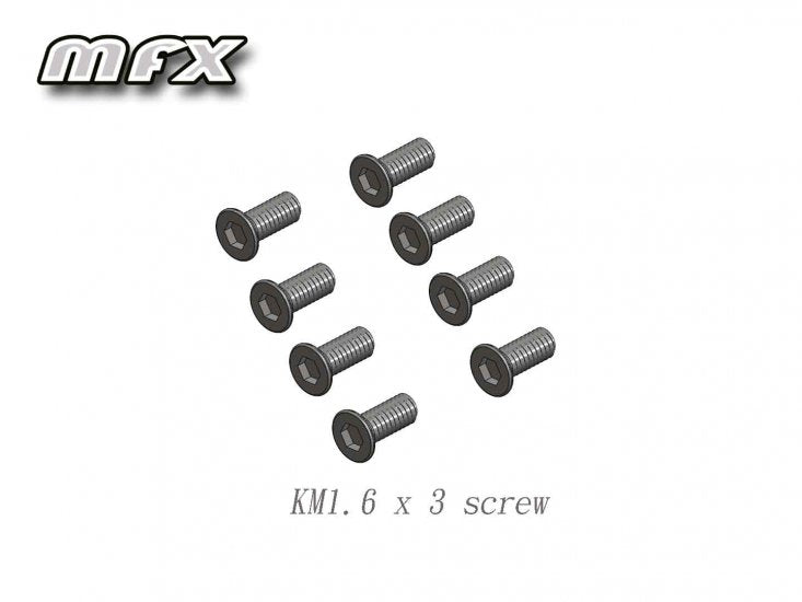 Flat head screw KM 1.6 x 3 (8pcs)