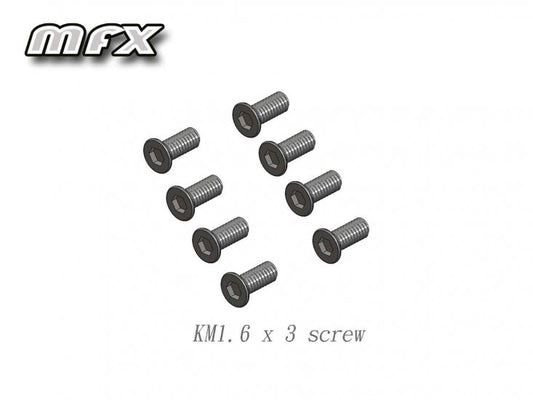 Flat head screw KM 1.6 x 3 (8pcs)