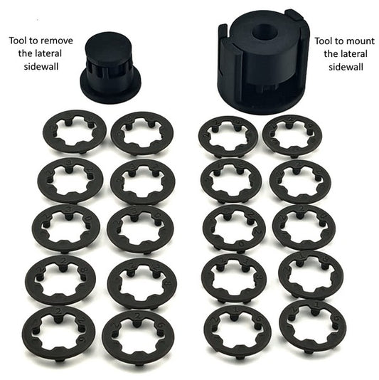 Marka Racing 1:28 Mini-Z Side Wall Flange Set - DARK GREY + 2Tools (22 Pcs)