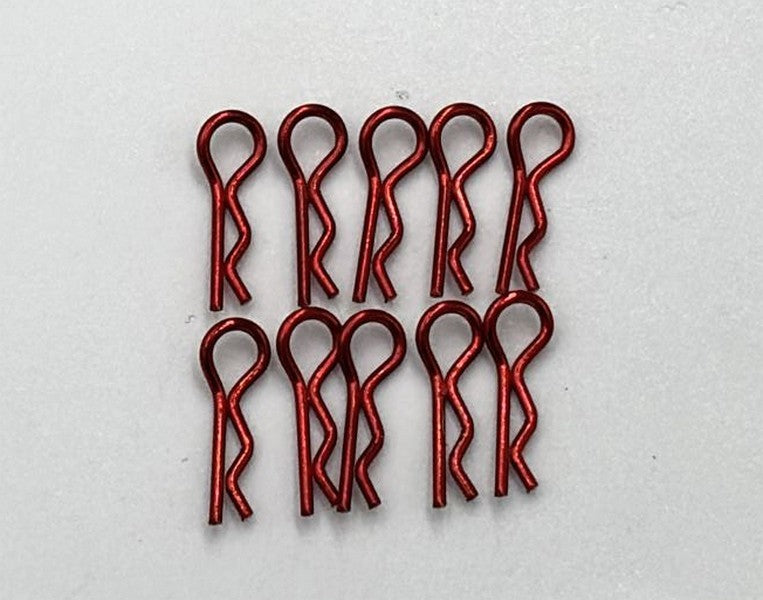Marka Racing Body Clips 1/28 with 30° Angle Red (10Pcs)