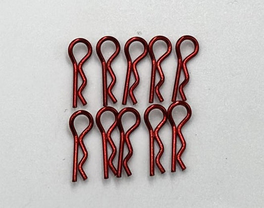 Marka Racing Body Clips 1/28 with 30° Angle Red (10Pcs)