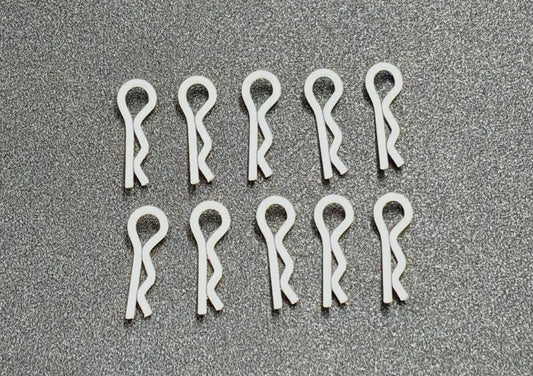 Marka Racing Body Clips 1/28 with 30° Angle White (10Pcs)